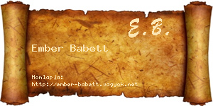 Ember Babett névjegykártya